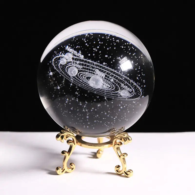 Crystal Solar System - 8 cm / gold base - toys
