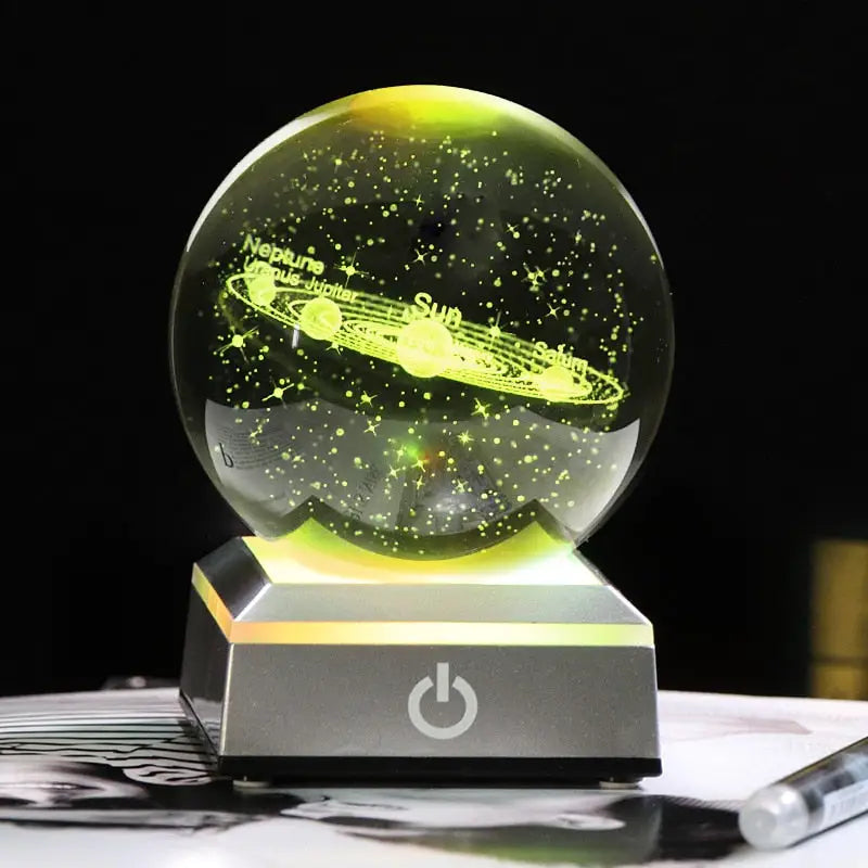 Crystal Solar System - 8 cm / silver LED base - toys