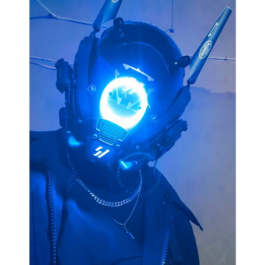 Cyberpunk Cosplay Mask Samurai Nasus - Blue - toys