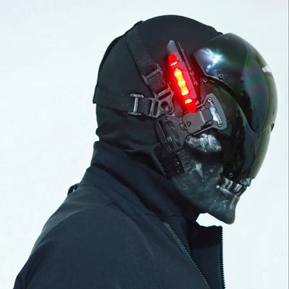 Cyberpunk cosplay skull mask - With Red Light - toys