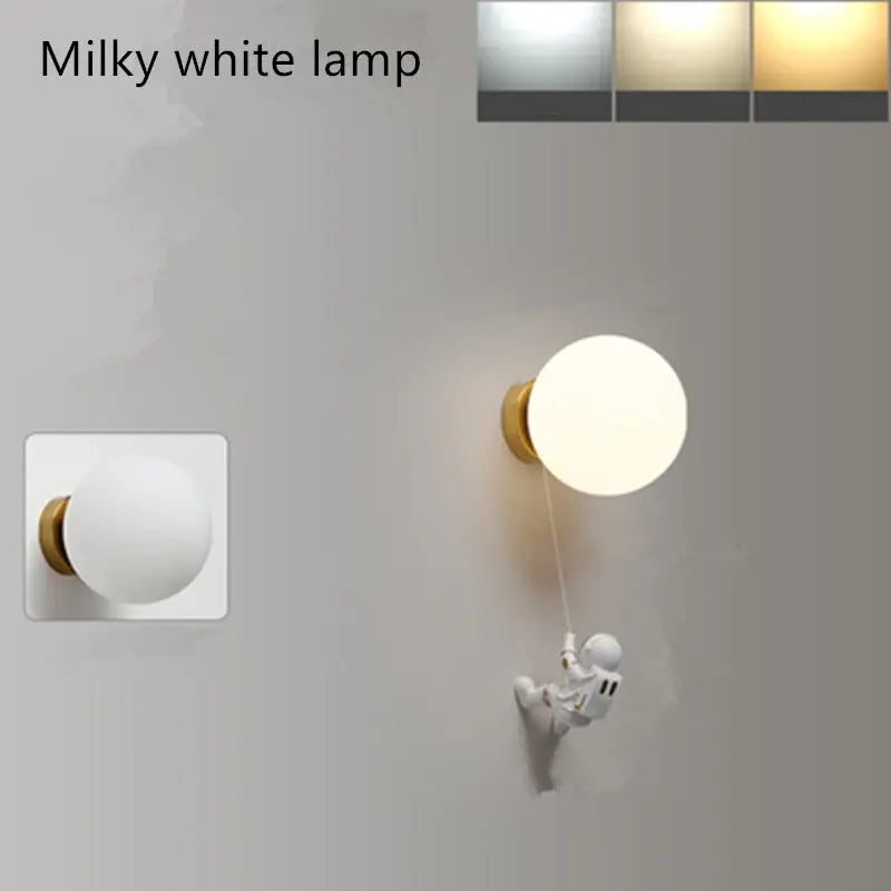 Decorative astronaut night light - Milky white lamp / Warm