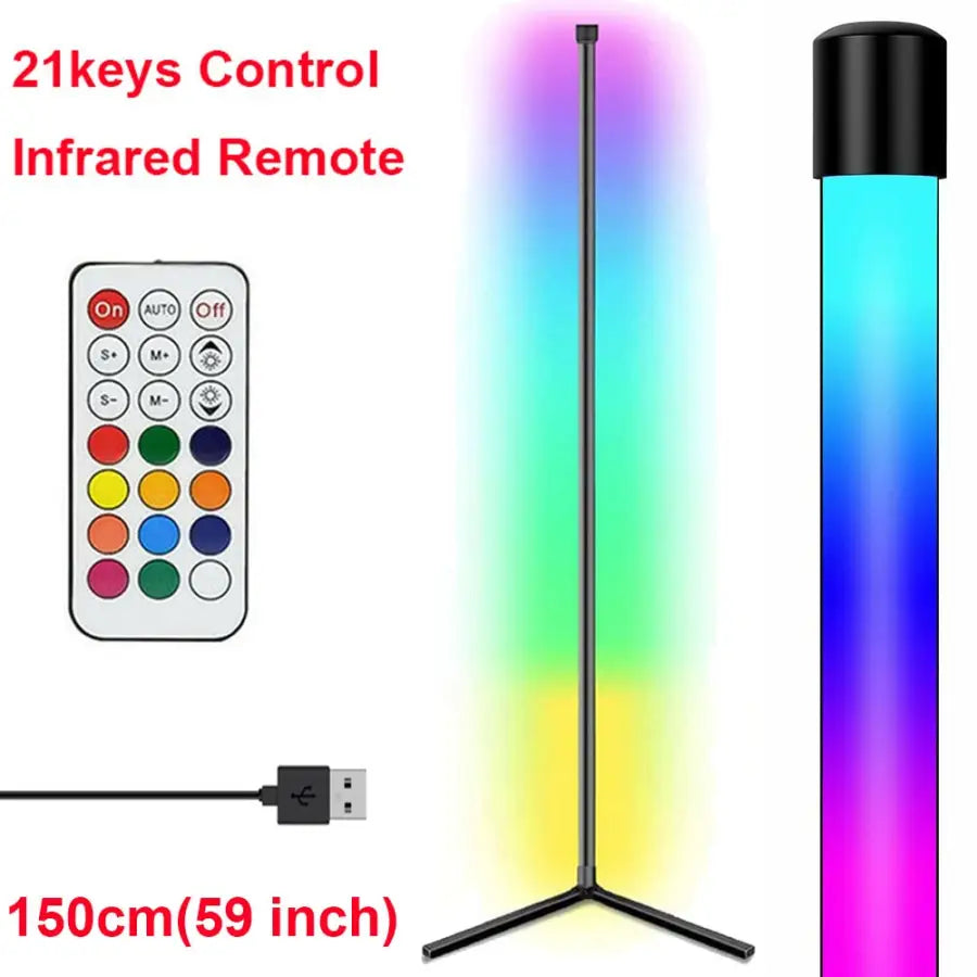 Dreamcolor RGB Corner Floor Lamp with Remote - 150CM-Remote