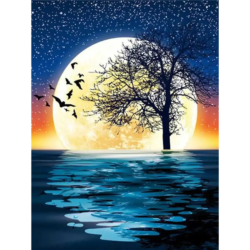 Fantasy moon - paintings drawings by numbers - 9921806 /