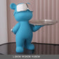 Figurine of a bear with tray - Blue standing - toys