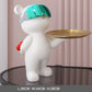 Figurine of a bear with tray - White standing 2 - toys