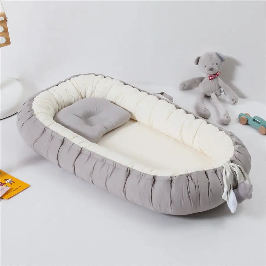 Folding baby nest portable - Grey Beige BW / 50X80 - toys