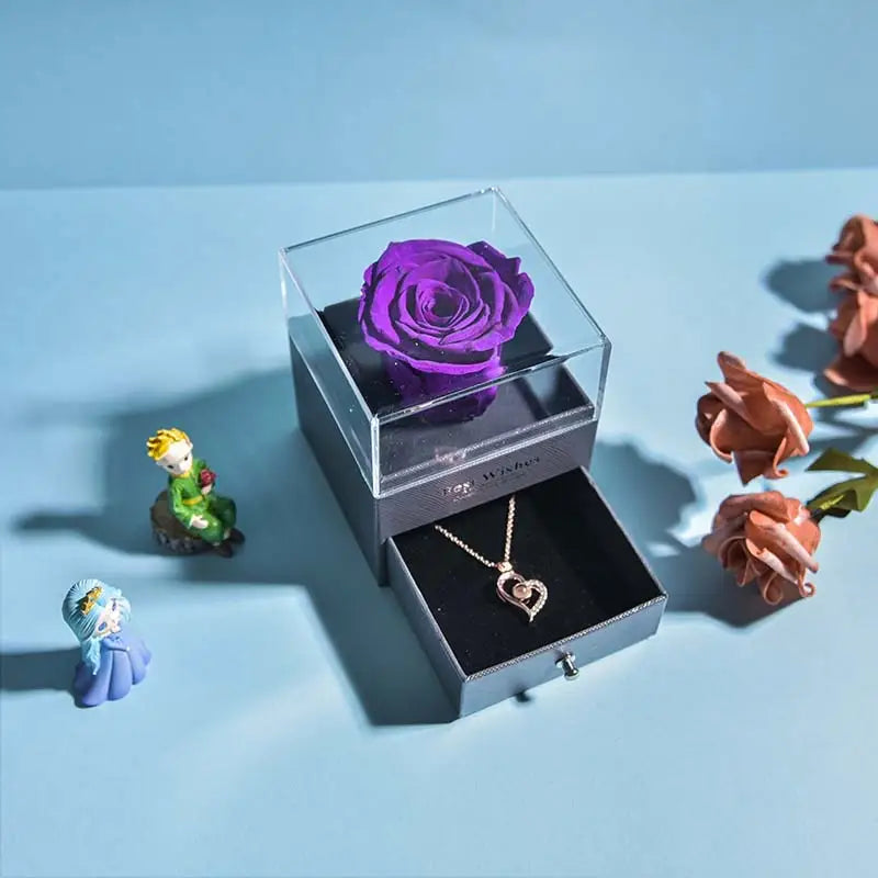 Forever Rose in Jewelry Box - Purple Real - toys