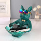 French gentleman bulldog with a bowl - 2 - toys