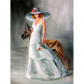 Girl figure and dog - paintings drawings by numbers -