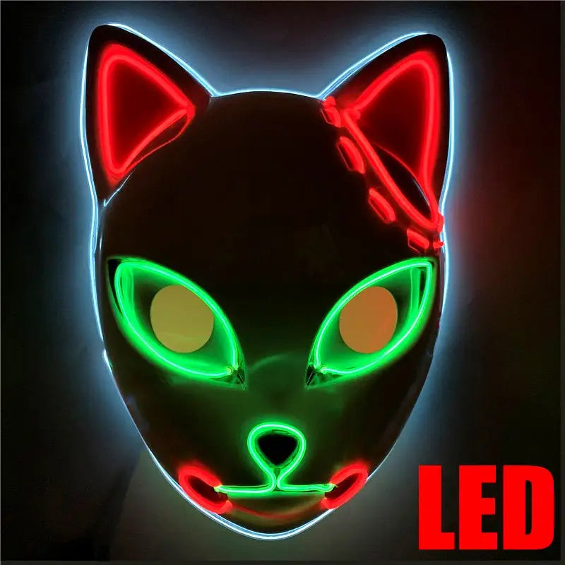 Halloween LED Mask Glowing Cat - Light Green Red - toys