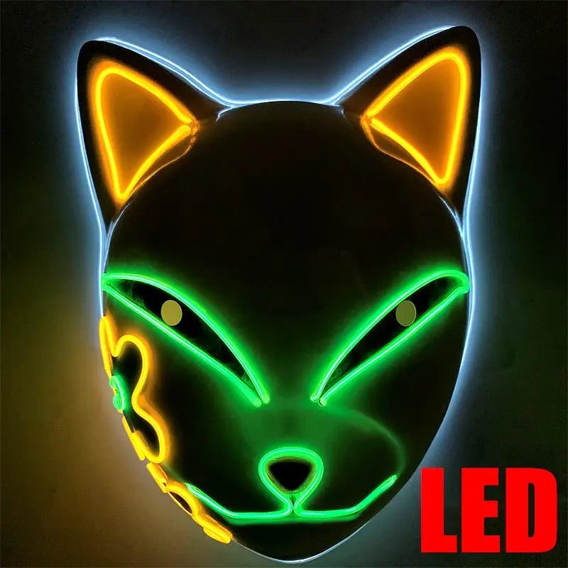 Halloween LED Mask Glowing Cat - Light Green Yellow - toys