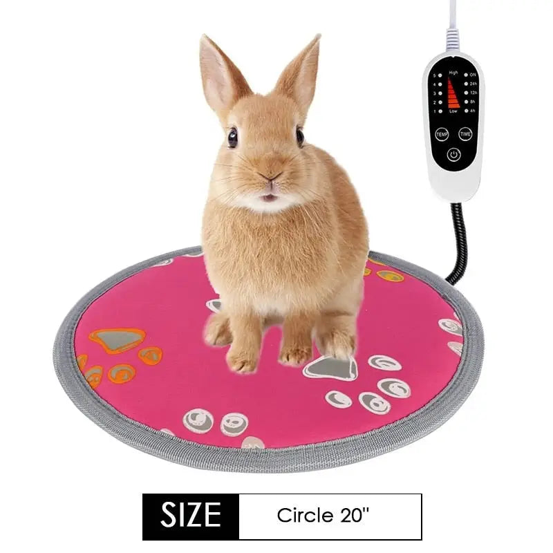 Heated mats for pets - Circle-rosered-S / 110V US Plug -