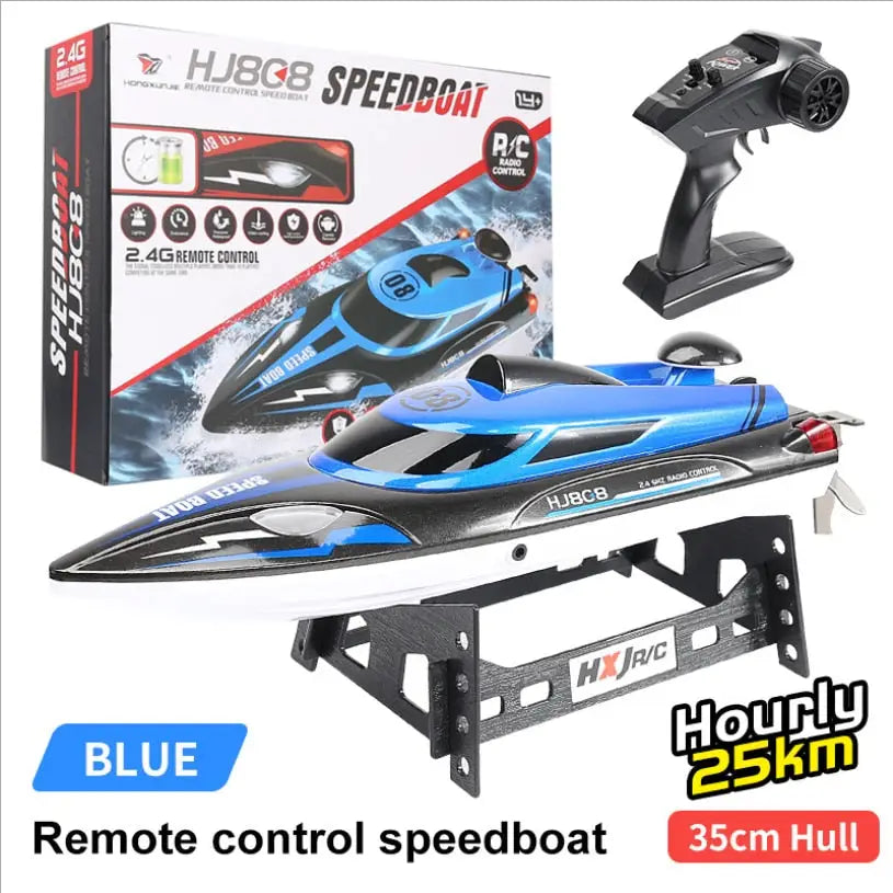 High-speed boat with remote control - Blue 1 Battery - toys