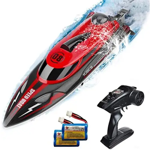 High-speed boat with remote control - Red 2 Battery - toys