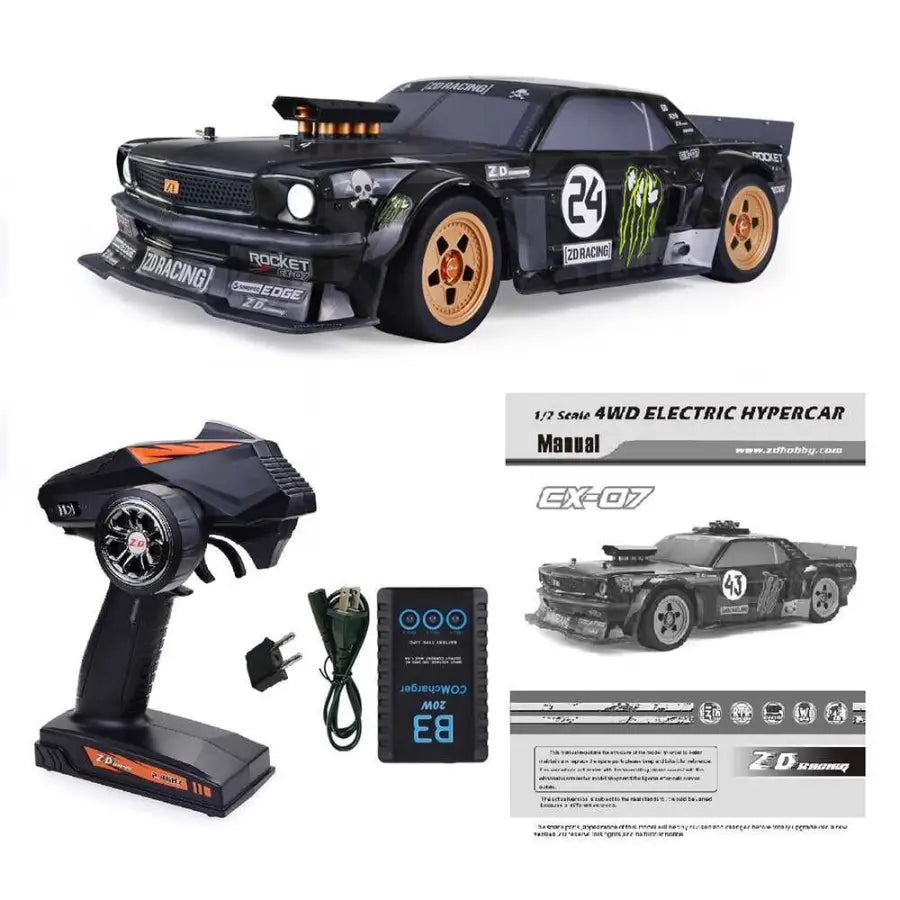 High-speed racing car EX-07 1/7 - Black with Power - toys