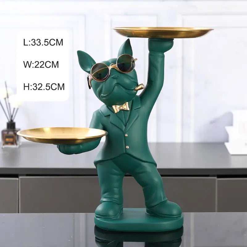 Home Decor French Bulldog Statue - green 2 - toys