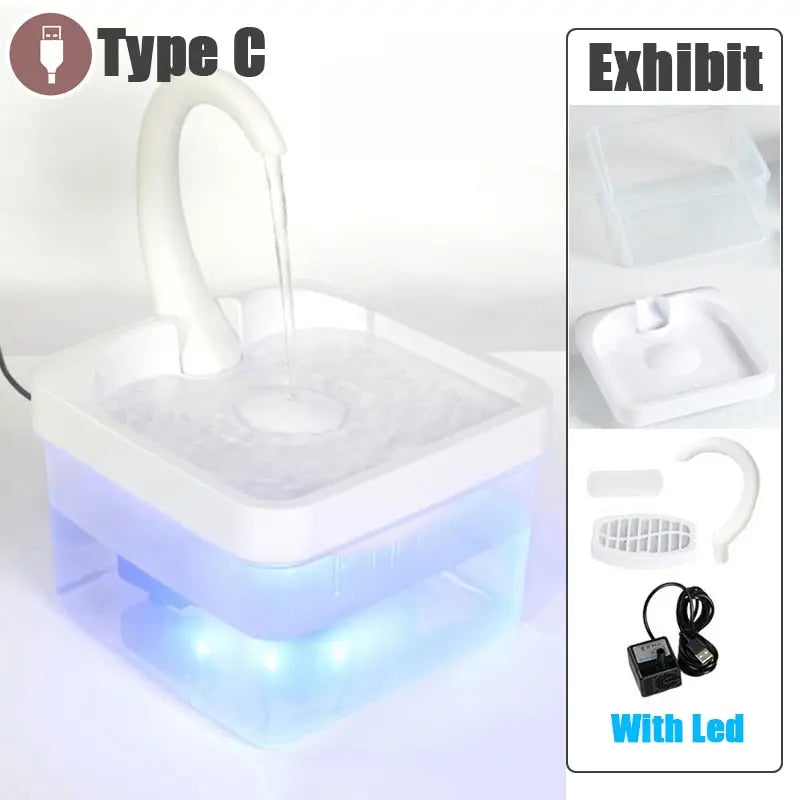 Intelligent fountain for cats and dogs - C-04With LED - toys