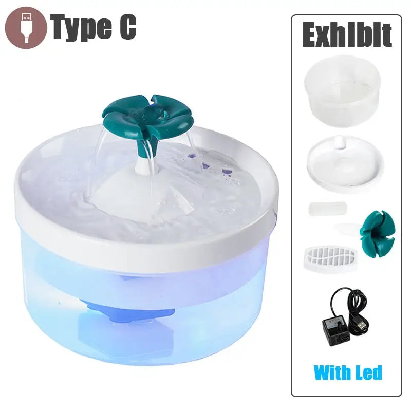 Intelligent fountain for cats and dogs - C-10With LED - toys