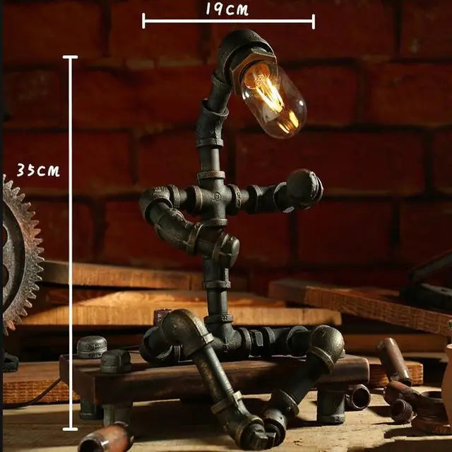 Iron robot led table lamp - B - toys