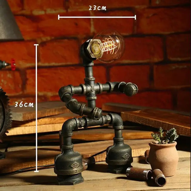 Iron robot led table lamp - C - toys