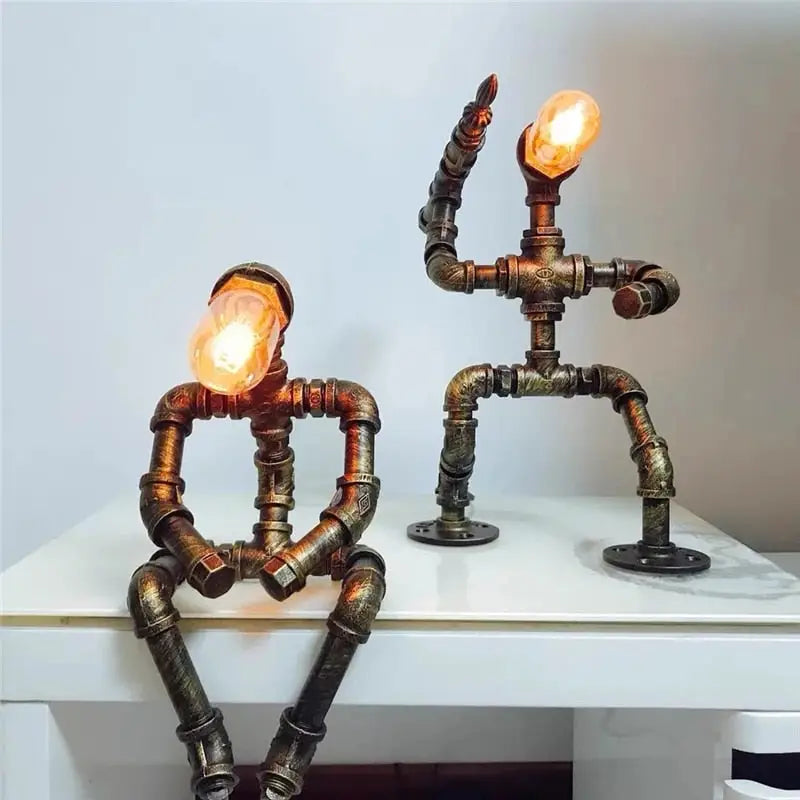 Iron robot led table lamp - toys