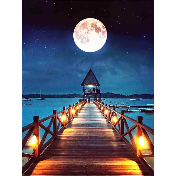 Landscape and Moon - paintings drawings by numbers - 9916782
