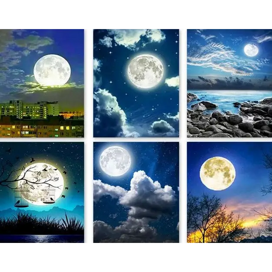 Landscape and Moon - paintings drawings by numbers - toys