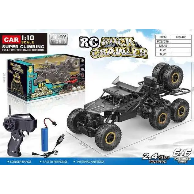 Large 6 x buggy with remote control - Black - toys