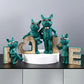 Love French Bulldog Family Sculpture (Set of 4pcs) - Green 4