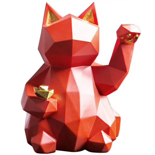 Lucky Cat Statue - Red / 9.7x7.3x5.1 (Inch) toys