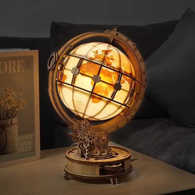 Luminous globe - 3D wooden puzzle - toys