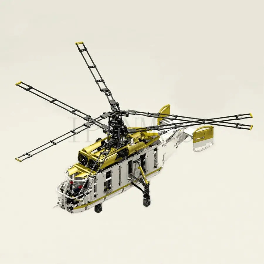 Model of the KA-32 helicopter - yellow / building blocks -