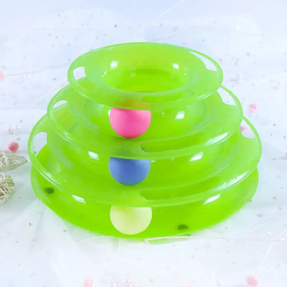 Multi-level toy for cats - 3 Levels Green - toys