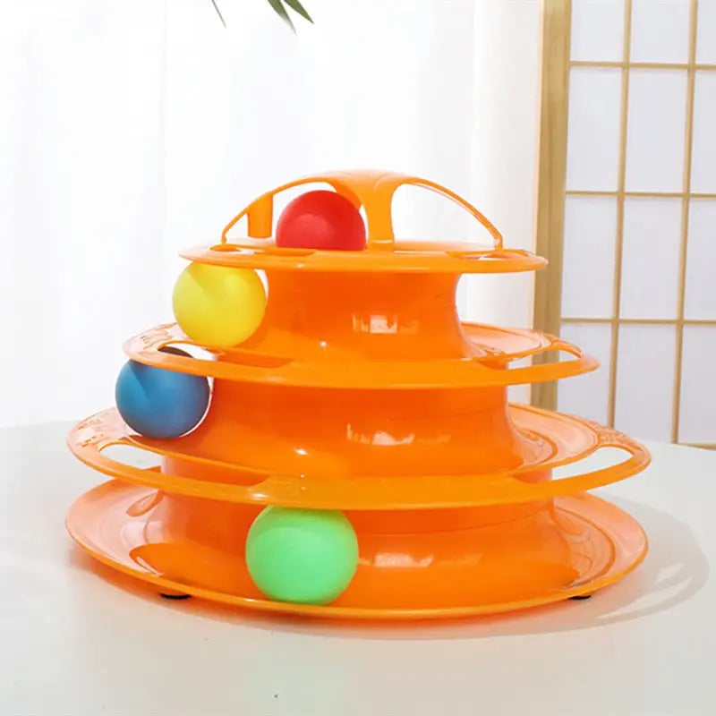 Multi-level toy for cats - 4 Levels Orange - toys