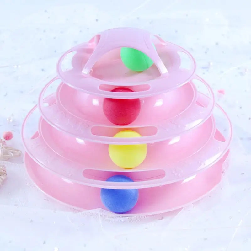 Multi-level toy for cats - 4 Levels Pink - toys