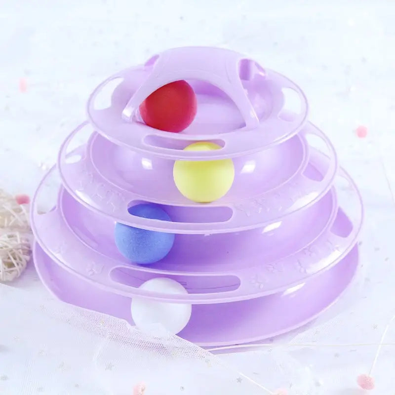 Multi-level toy for cats - 4 Levels Purple - toys