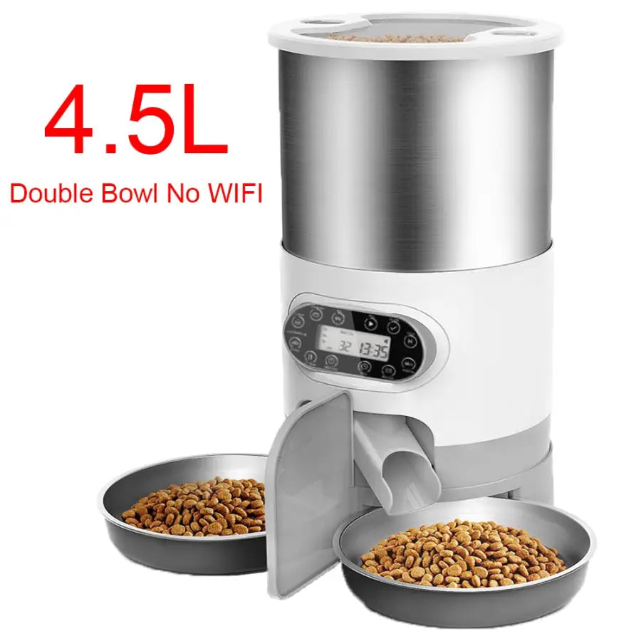 New Automatic Intelligent Pet Feeder - 4.5L Double Bowl -