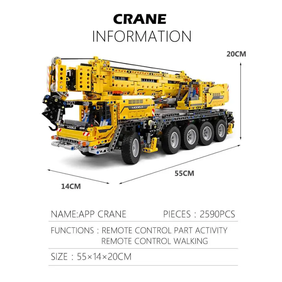 New radio-controlled large wheeled crane - toys