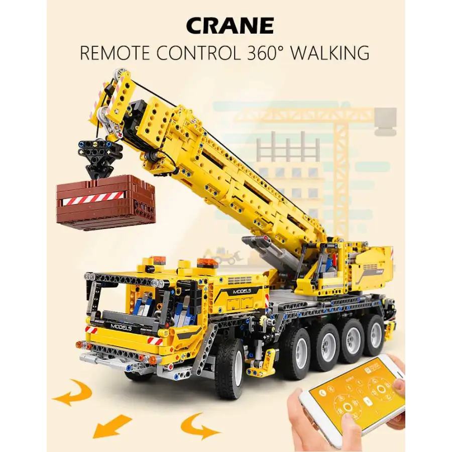 New radio-controlled large wheeled crane - toys
