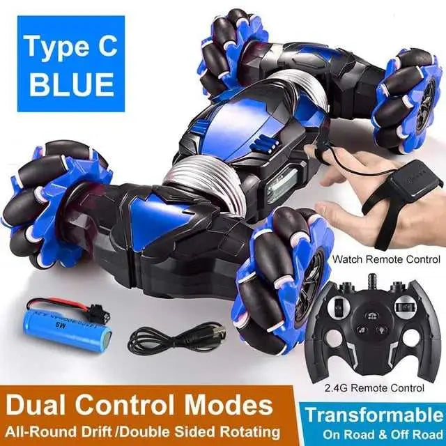 New RC Stunt Car 4WD - Dual mode blue - toys