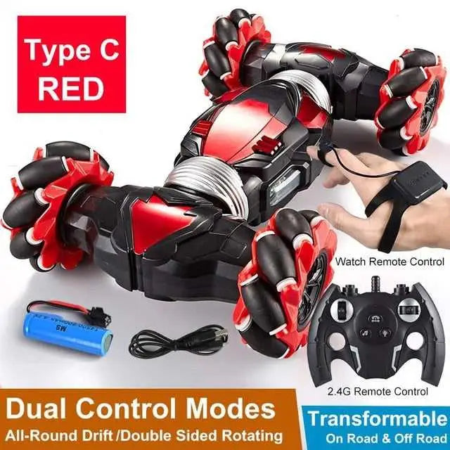 New RC Stunt Car 4WD - Dual mode red - toys