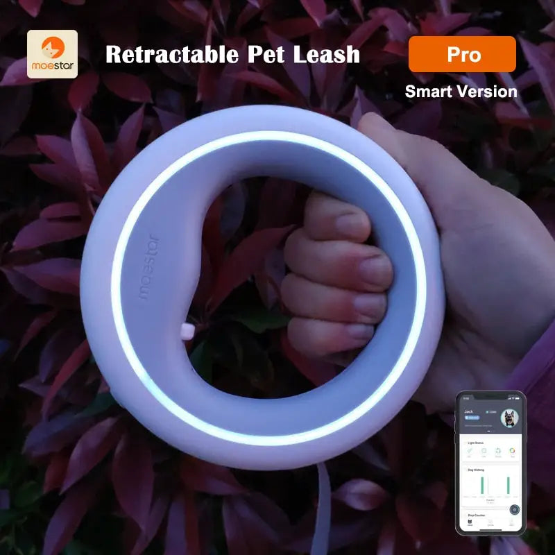 New Smart Retractable Pet Leash 6-colors LED Night Light -