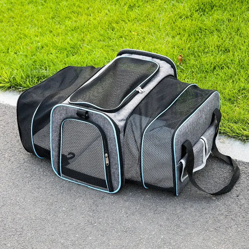 New Style Folding Pet Carrier - grey blue / S 40x25x25cm 4kg