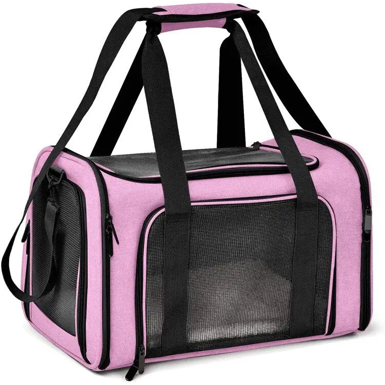 New Style Folding Pet Carrier - pink / S 40x25x25cm 4kg dog