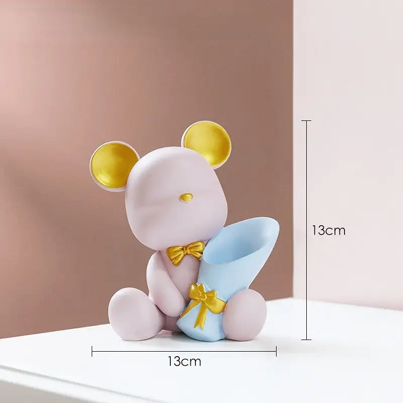 Nordic Gear Tray Figurine - Mini bear-pink - toys