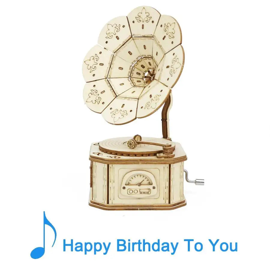 Phonograph musician - 3D wooden puzzle - Happy birthday -