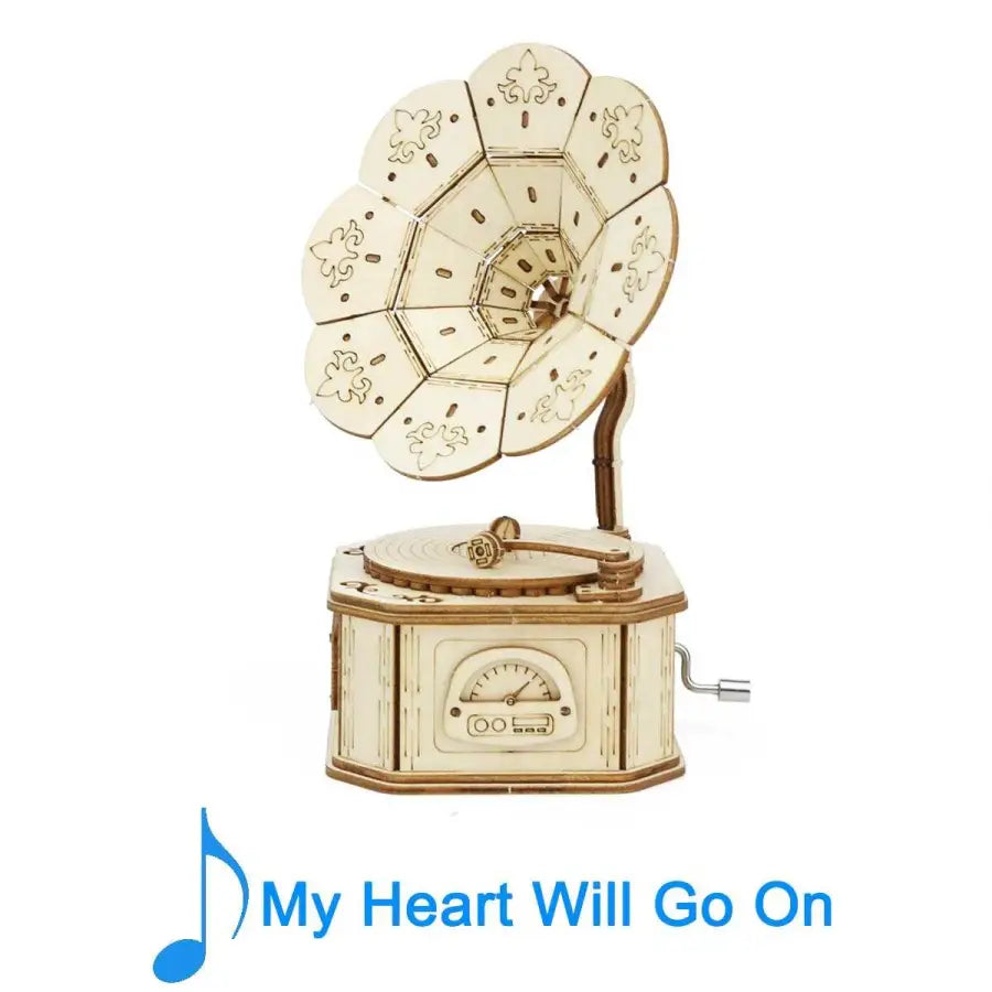 Phonograph musician - 3D wooden puzzle - My Heart Will Go