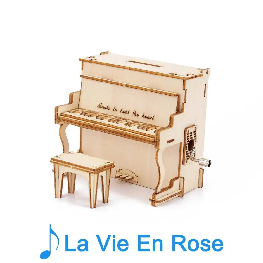 Piano hand music box - 3D wooden puzzle - La Vie En Rose -