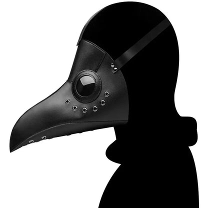 Plague Doctor Black Death Mask Leather - PBM006BK - toys