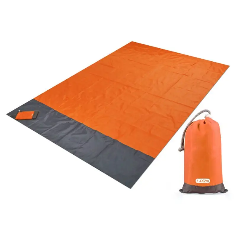 Pocket waterproof beach mat - orange / 200x140cm - toys
